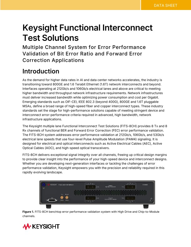 Keysight Functional Interconnect Test Solutions | Keysight